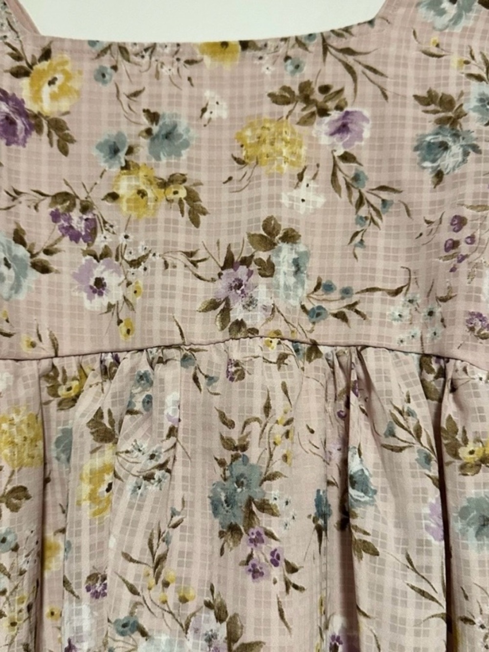 Blu Pepper Pastel Pink Floral Smocked Midi Dress - Picture 3 of 10